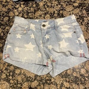Joe Boxer Juniors Blue Jean Shorts Thin Denim w/ Stars Size 1